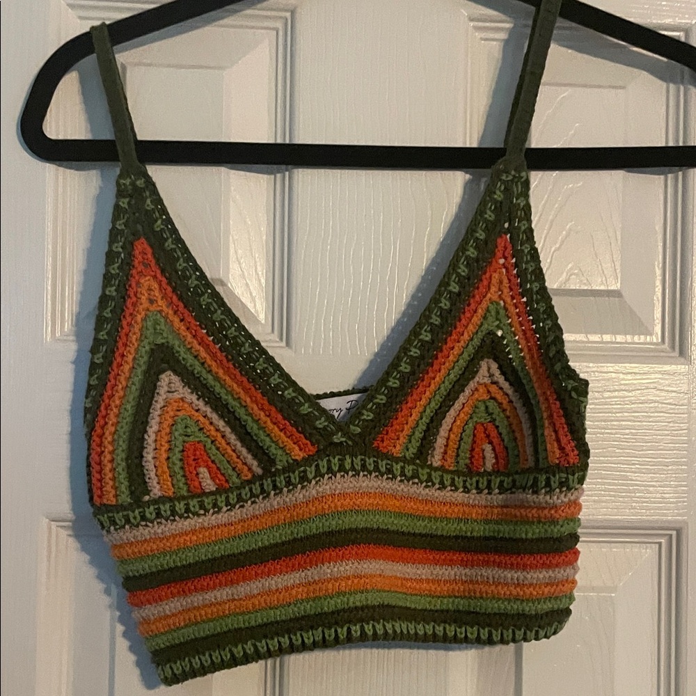 Emory Park Multicolor Crochet Tank Top